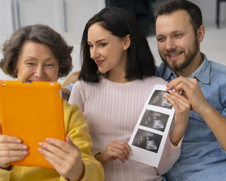 Numerologist helping parents choose a name for their newborn.